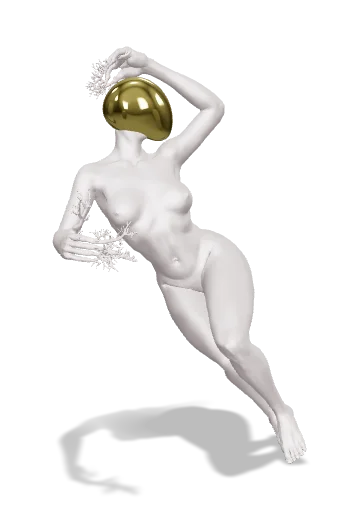 Coralla, scultura bianca e oro